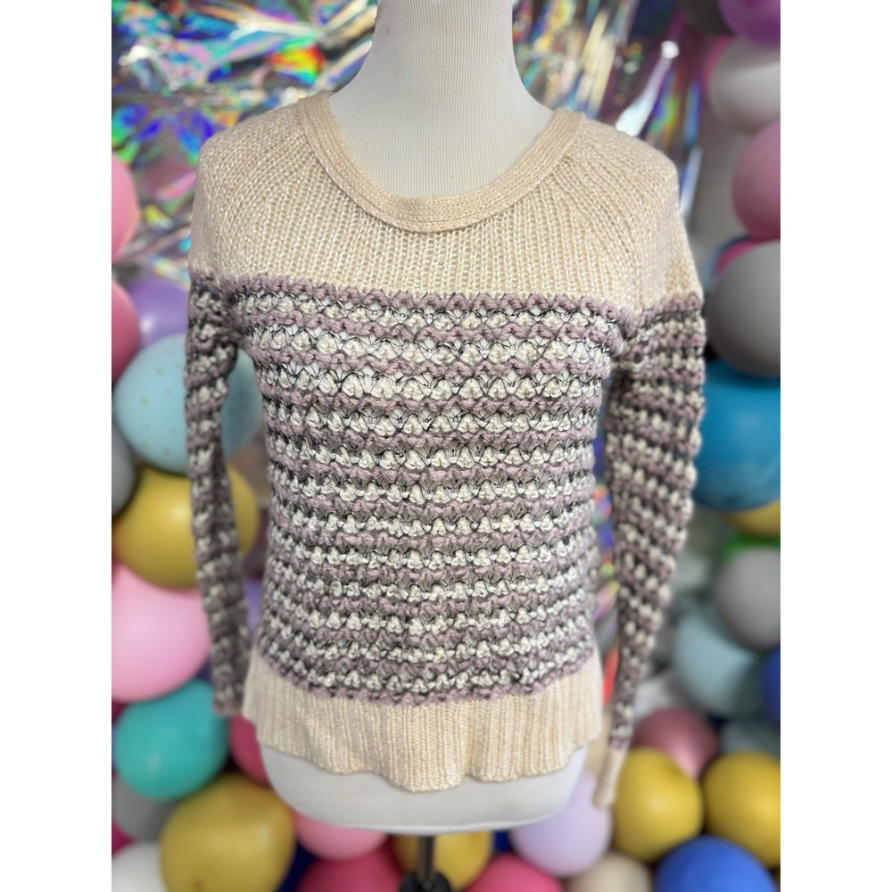 American‎ Eagle Lilac & Cream Knit Sweater – Size XS